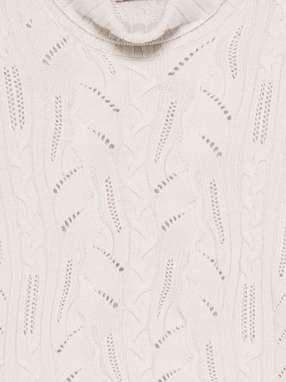 D Exterior Cable-knit Turtleneck Sweater In Neutral
