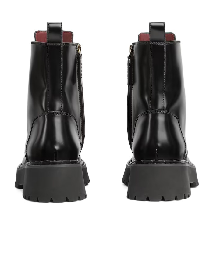 Shop Gucci Women's Ankle Boot With Web In Black