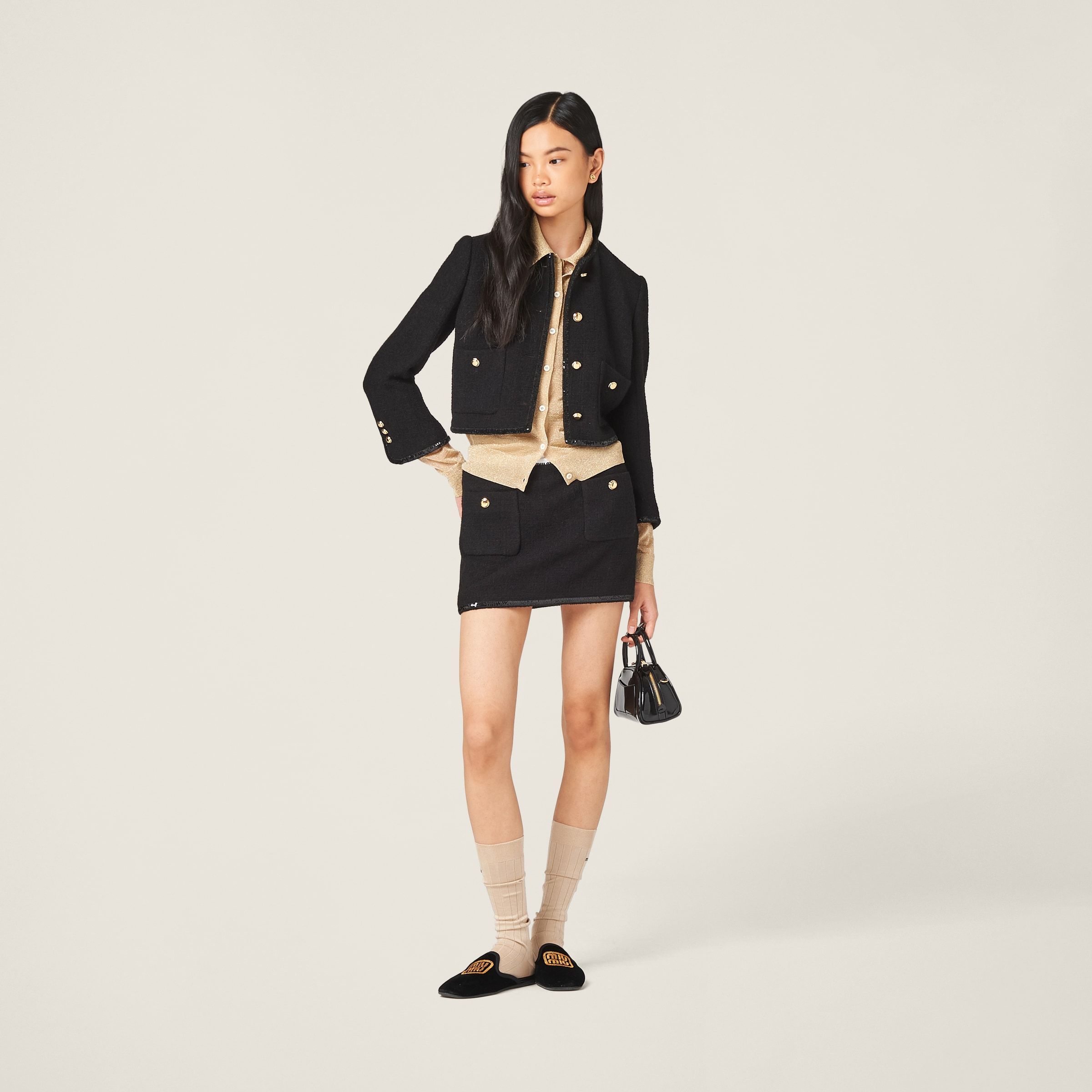 MIU MIU TWEED MINISKIRT