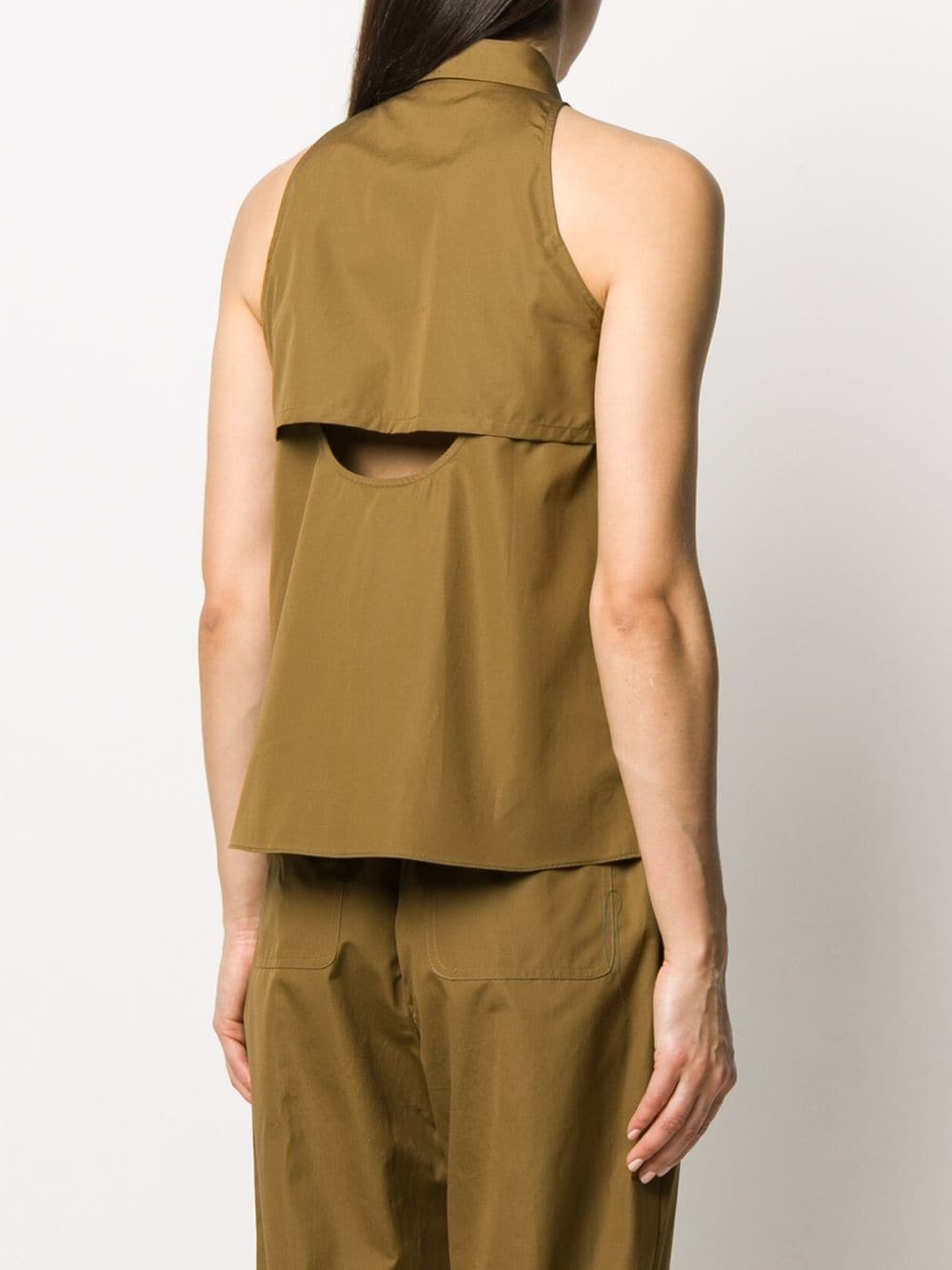 Aspesi Cut Out Detail Shirt In Brown