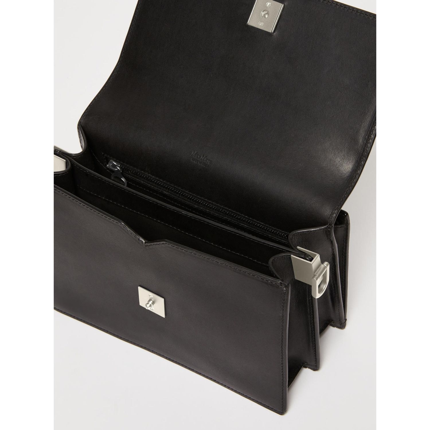 Max Mara Biancaraf Calfskin Crossbody Bag In Black