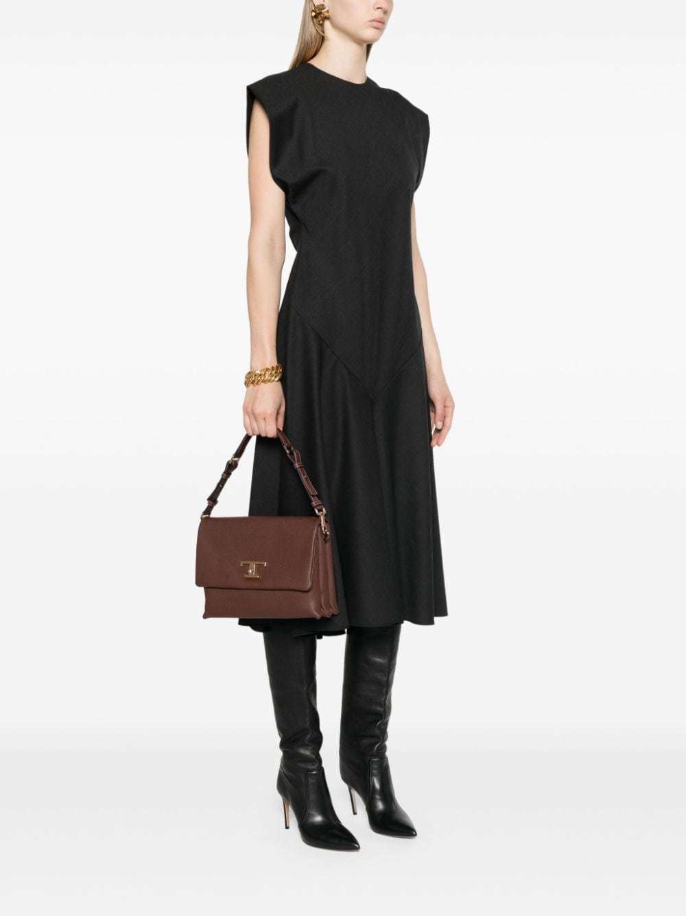 Tod's Mini T Timeless Tote Bag In Brown