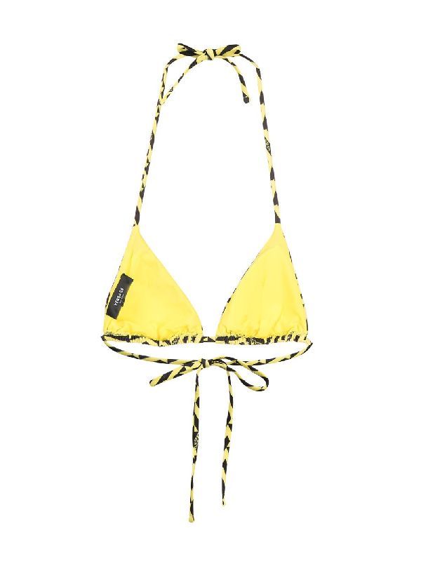 Versace Monogram-print Triangle Bikini Top