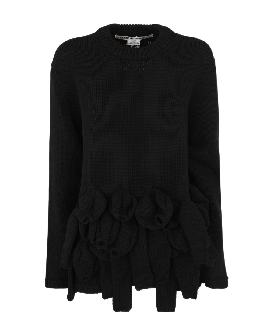 COMME DES GARÇONS CREW-NECK APPLIQUÉ-DETAIL JUMPER 