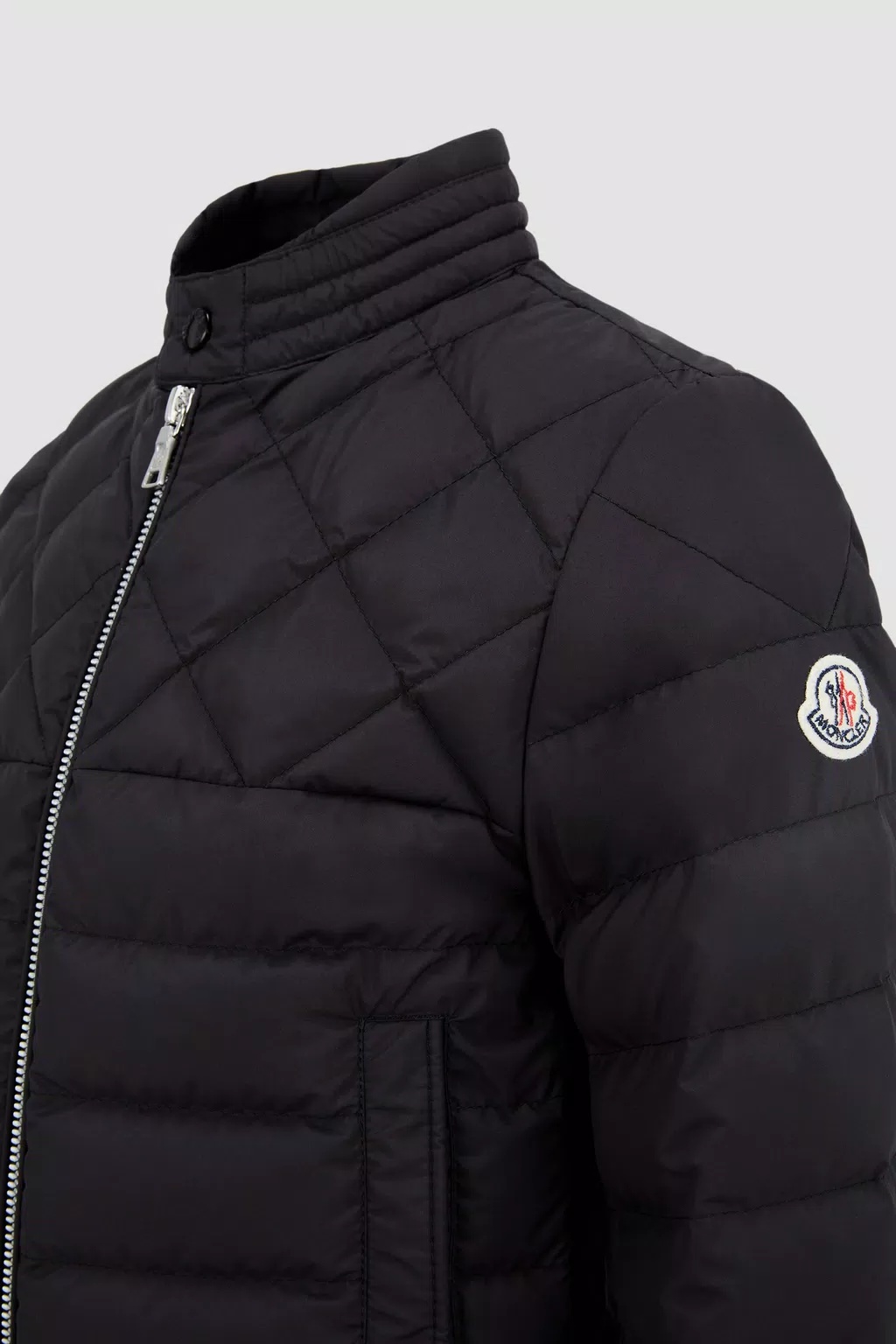 Moncler Cleanthe Logo Down Jacket In Black