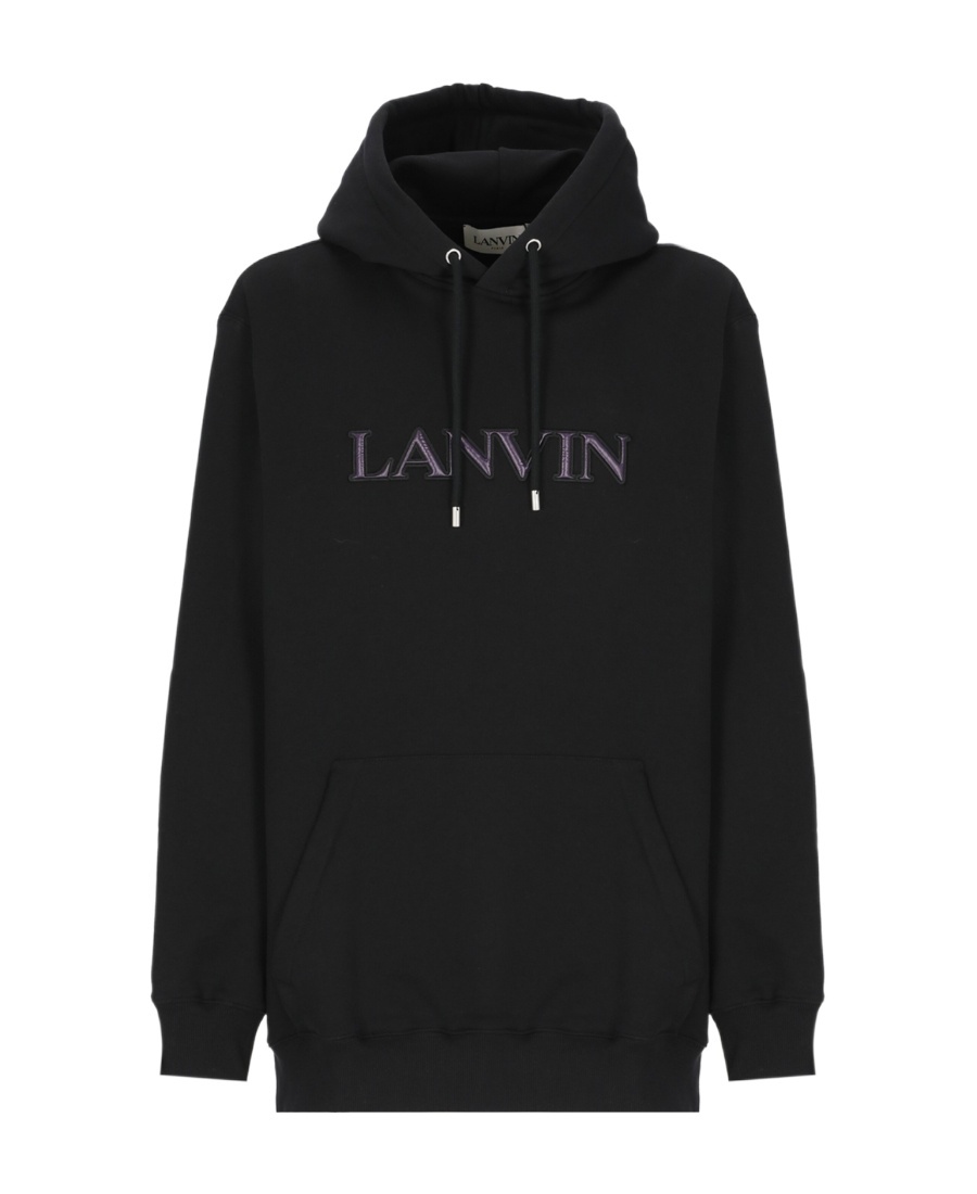 Lanvin Man Sweatshirt Black Size M Cotton In Black