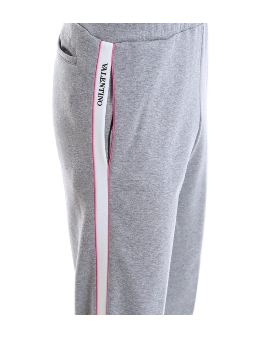 Valentino Side Striped Sweatpants In Gray