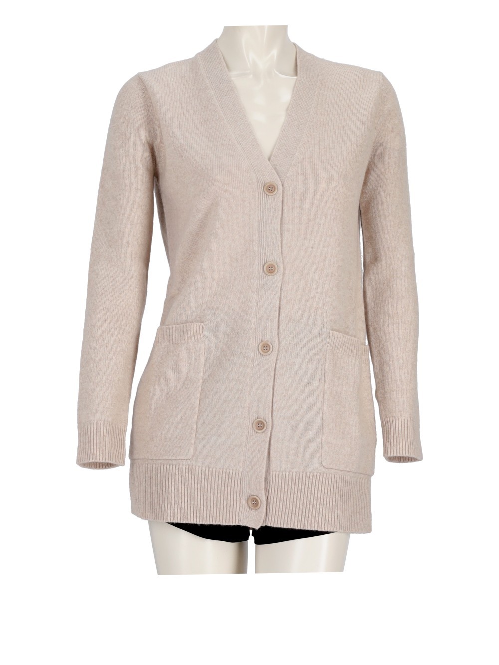 Max Mara Virgin Wool And Cashmere Cardigan With Sequins In Nude