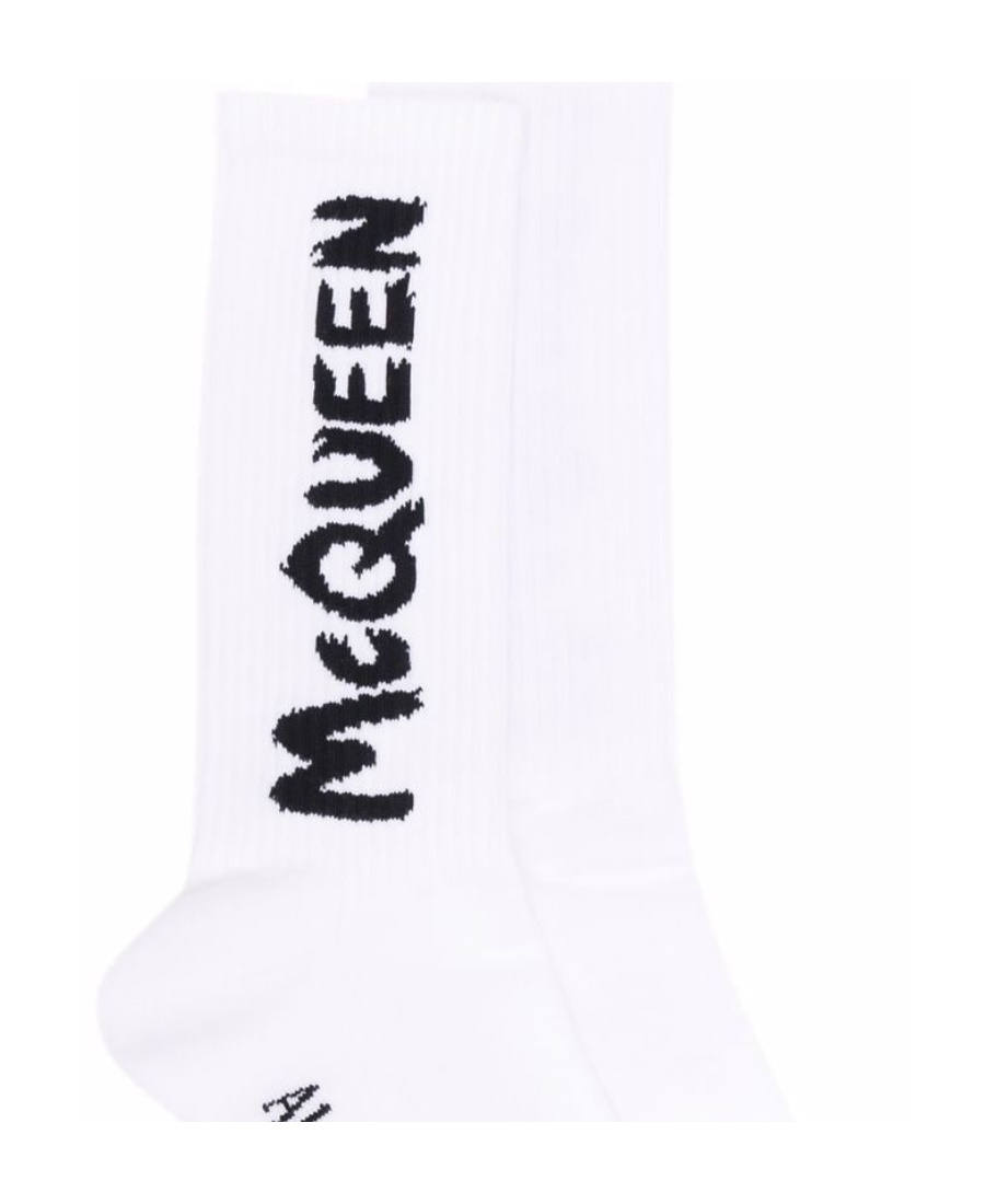 ALEXANDER MCQUEEN LOGO EMBROIDERED SOCKS