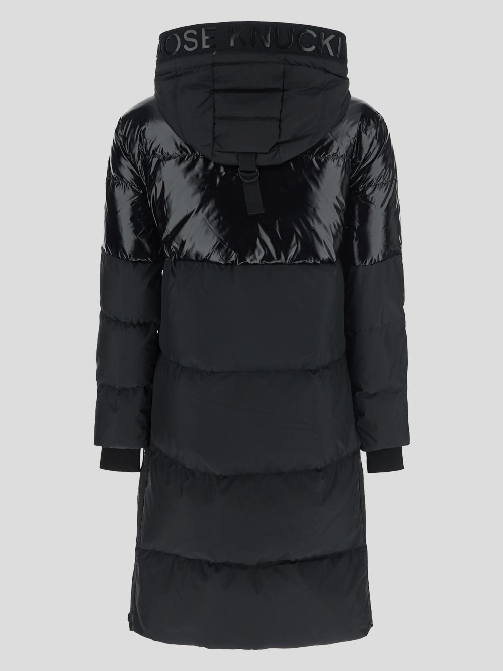 Moose Knuckles High-shine Panel Coat In Black
