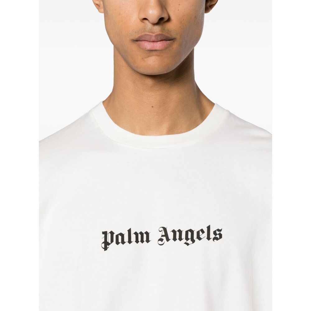 Palm Angels "classic Logo" Merino Wool And Cashmere Sweater In White