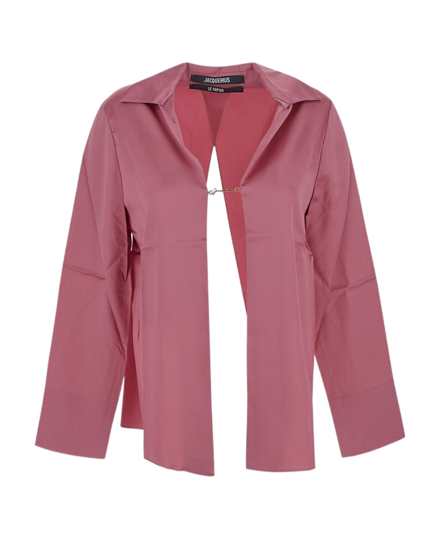Jacquemus La Chemise Notte Logo-plaque Shirt In Pink