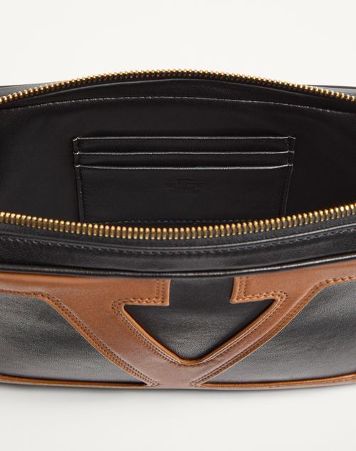 Valentino Black Brown Clutch Bags In Black