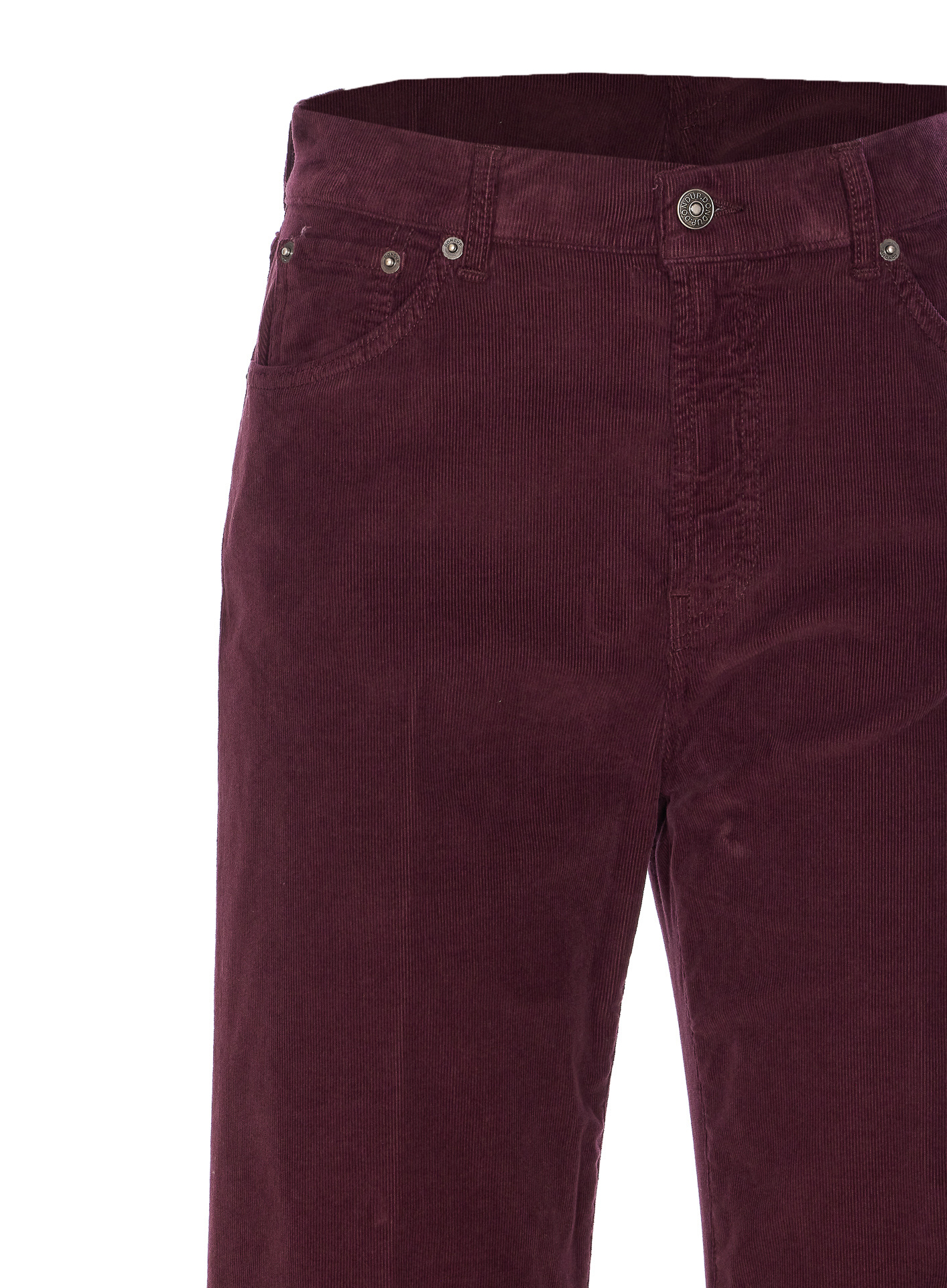 Dondup Loose Fit Corduroy Trousers With Back Pockets In Burgundy