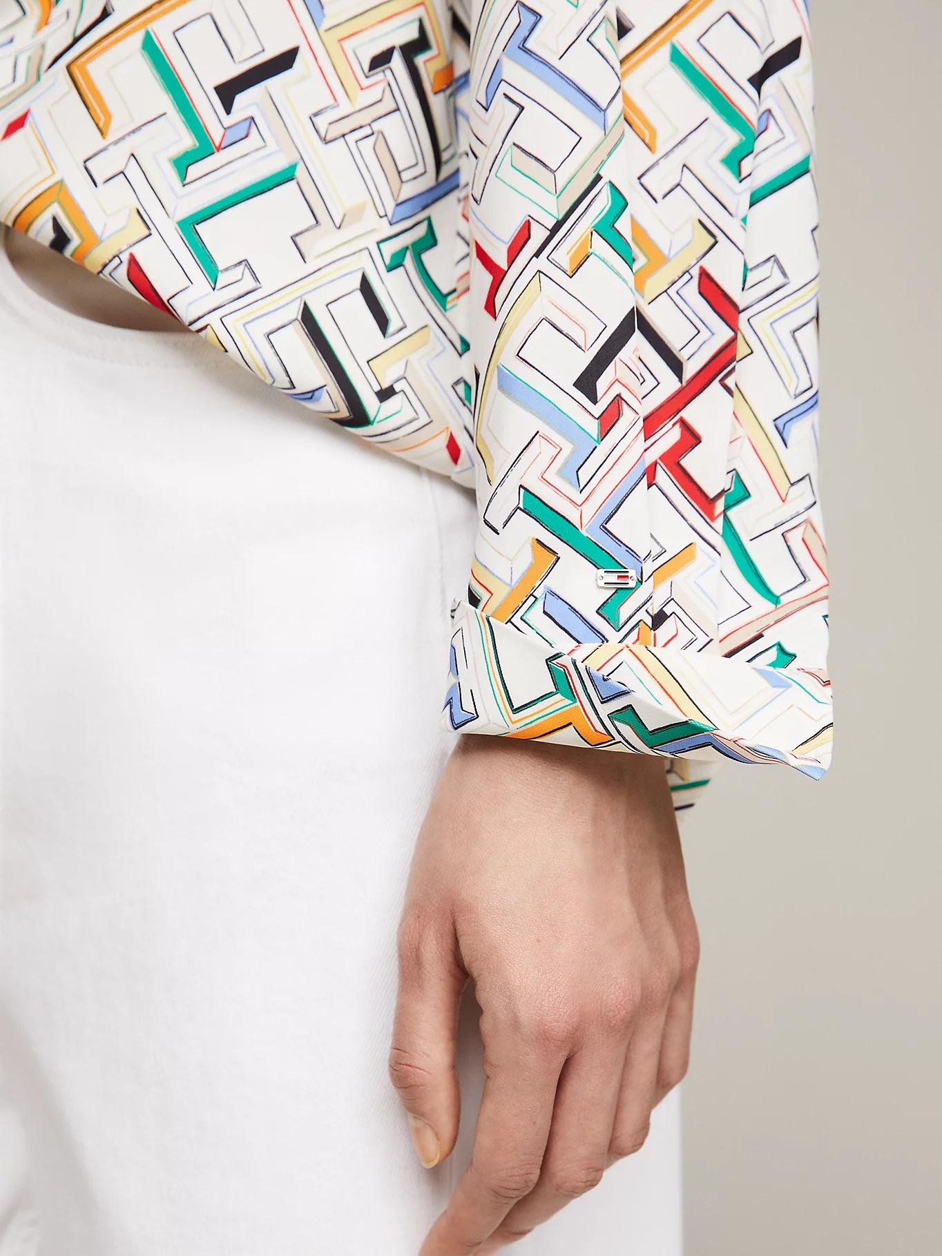 Tommy Hilfiger Monogram-pattern Shirt In White