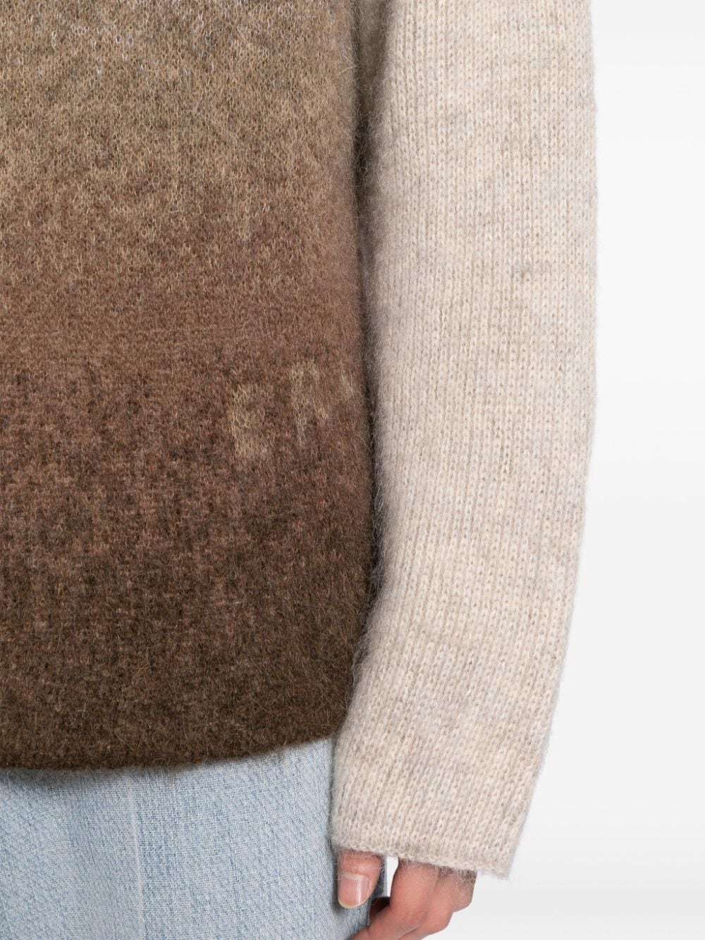 Erl Multicolor Mohair Blend Sweater In Nude