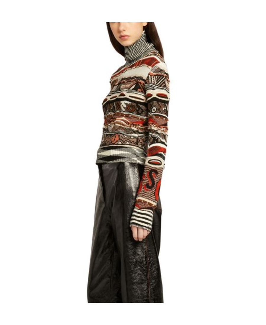 Missoni Roll-neck Knitted Jumper In Multicolor