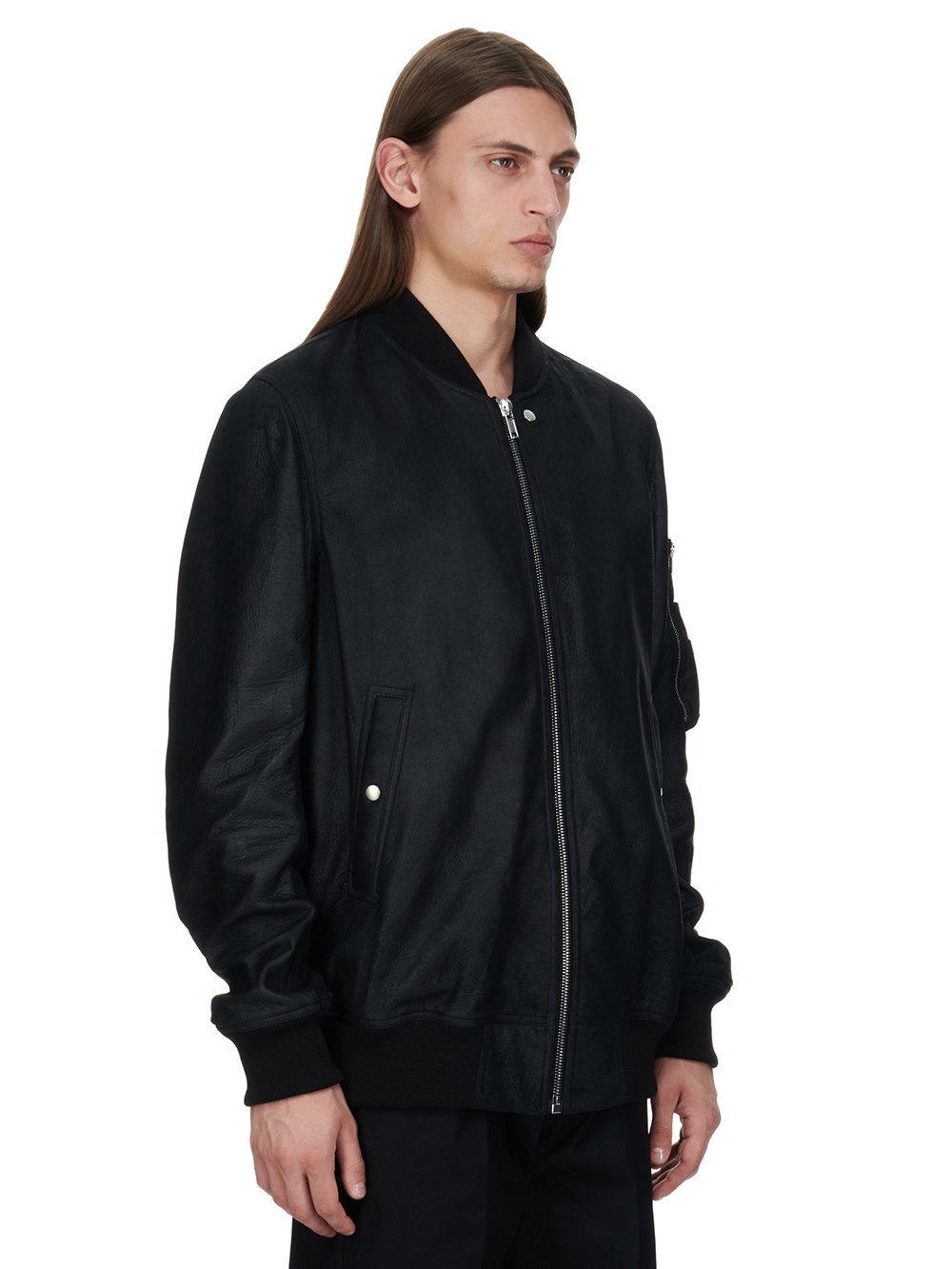 Rick Owens Man Jacket Black Size 38 Cotton, Silk, Virgin Wool In Black