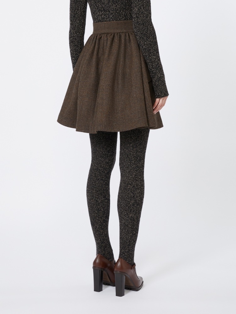 Max Mara Short Wool Skirt In Brown
