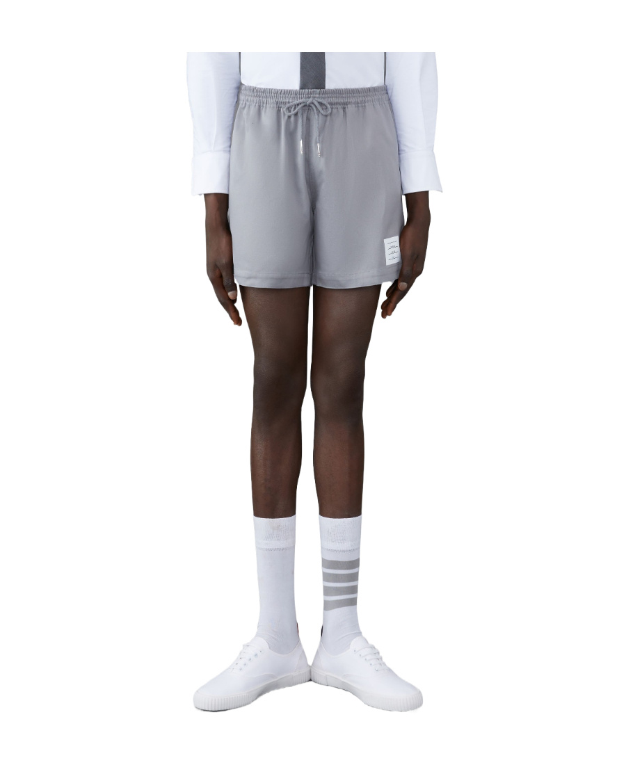 Thom Browne Gray Piping Shorts In Gray
