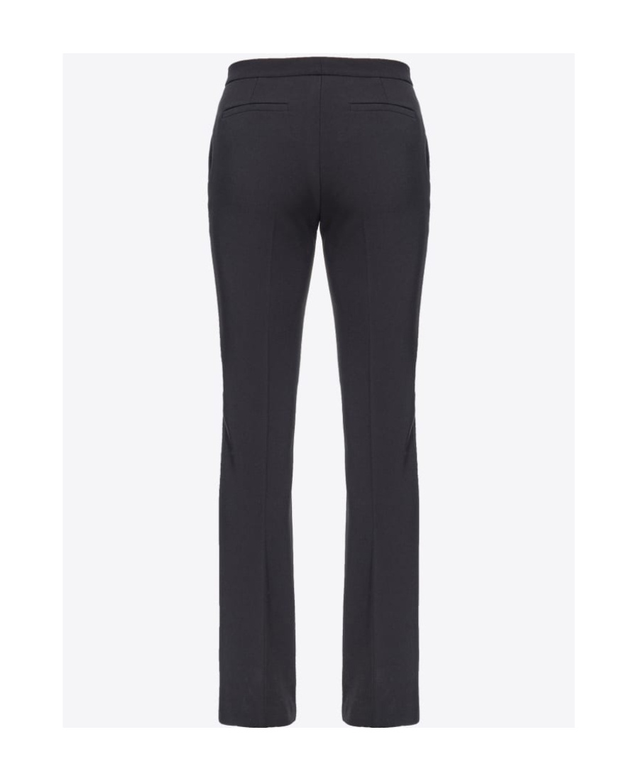 Pinko High-waisted Cropped Trousers In Black