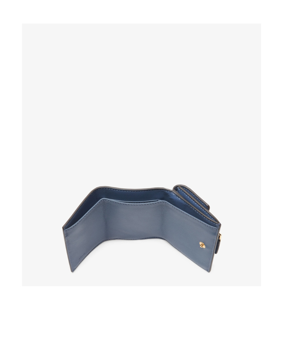 Fendi Trifold Rectangular Wallet In Blue