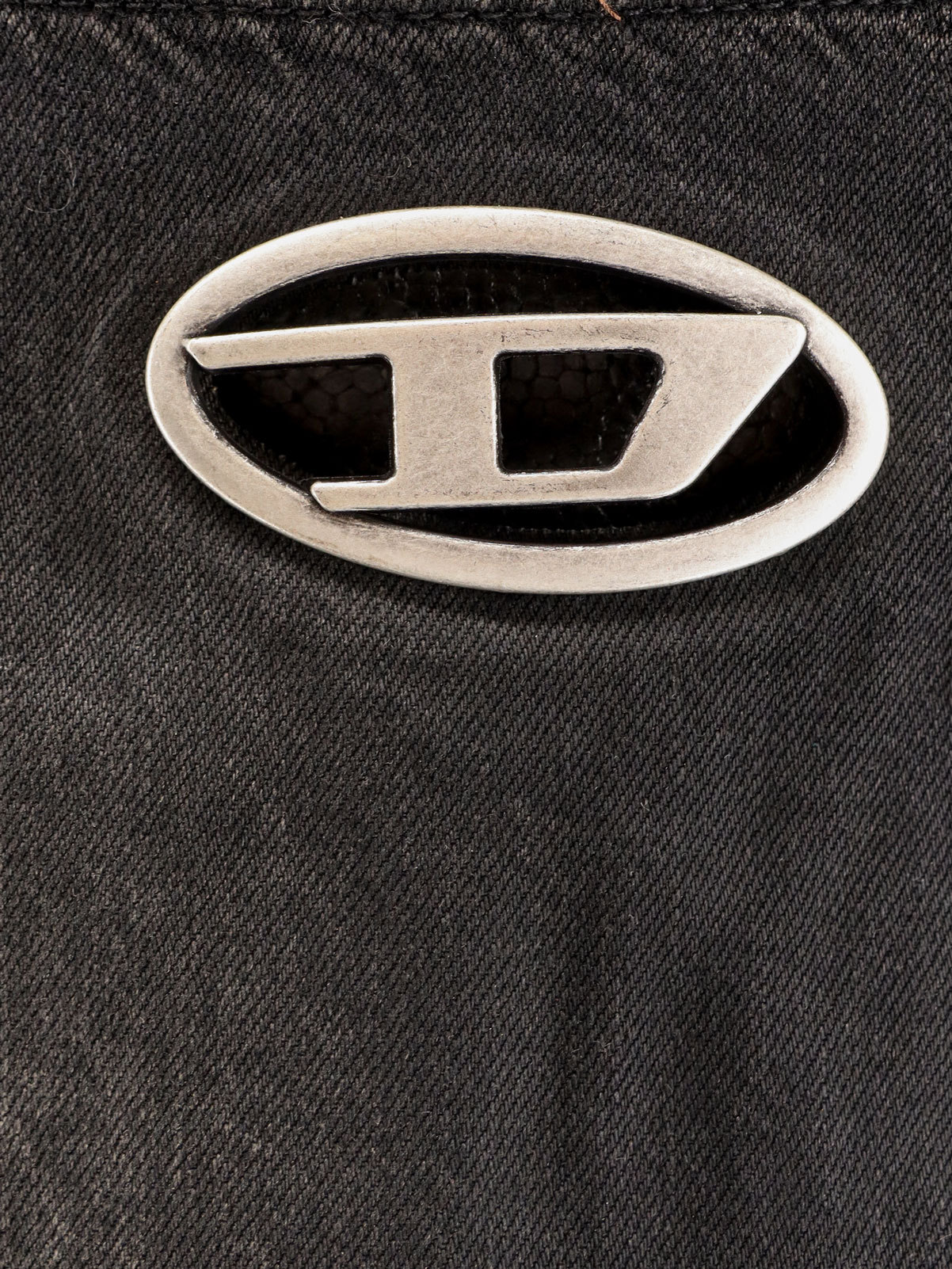 Diesel Black Denim Miniskirt Vintage Effect In Gray