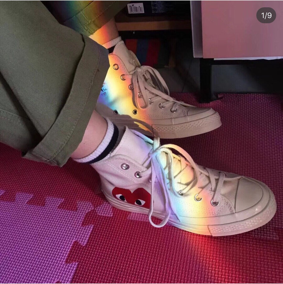 Comme Des Garçons Play X Converse X Converse Chuck Taylor Sneakers In White