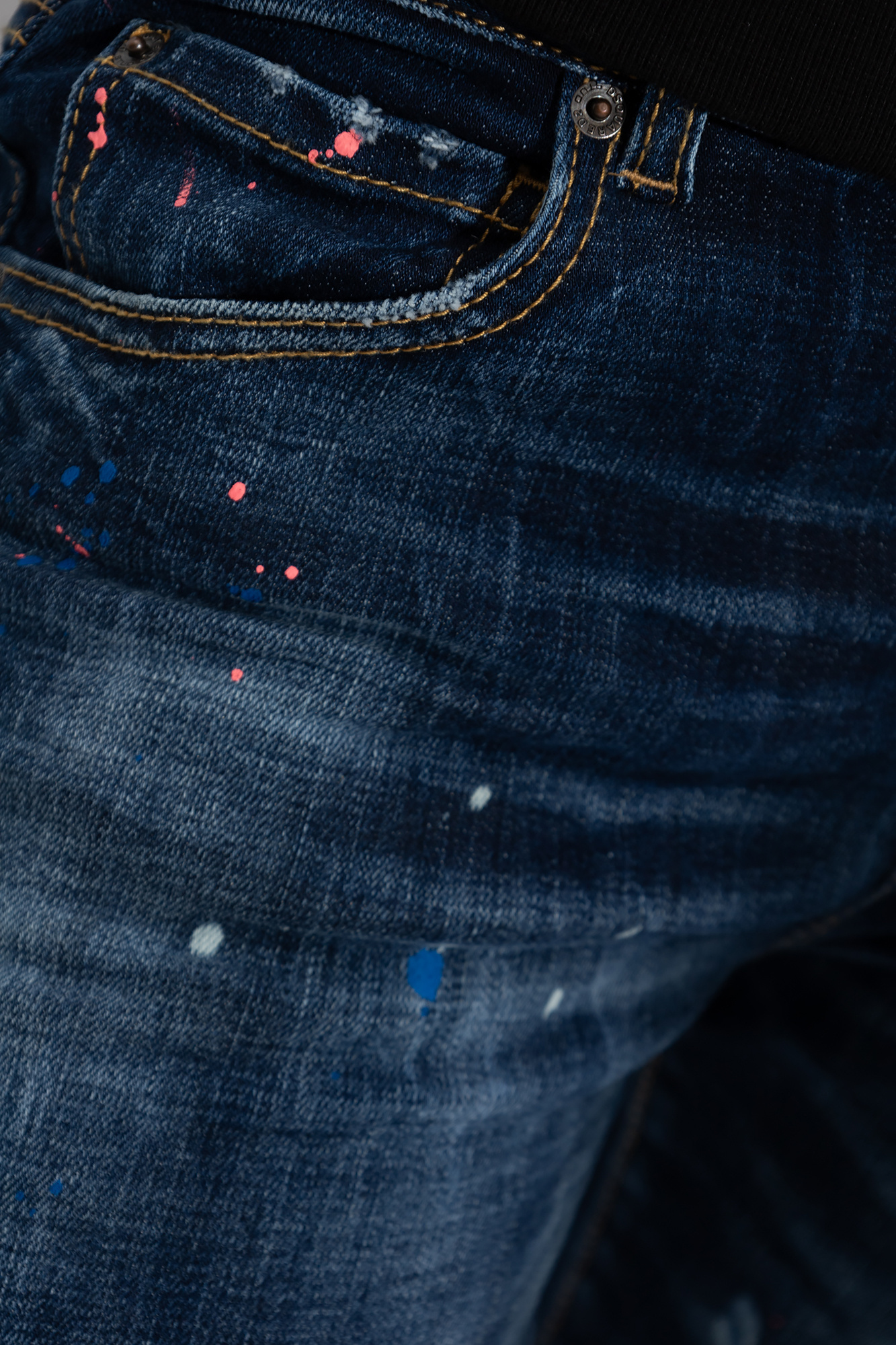 Dsquared2 Paint Splatter Distressed Skinny Jeans In Blue
