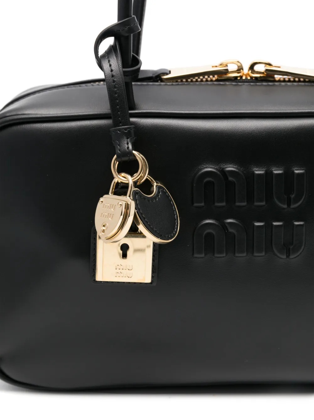 Miu Miu Zippered Handbag In Black