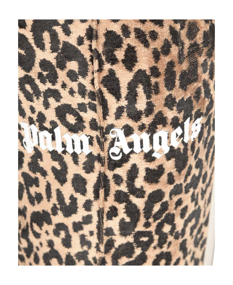 Palm Angels Leopard-print Track Pants In Nude