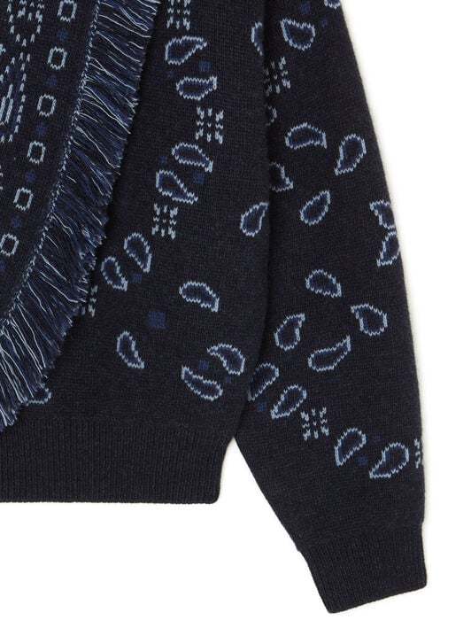 Alanui Fringe Detailing Bomber Jacquard Bandana In Blue