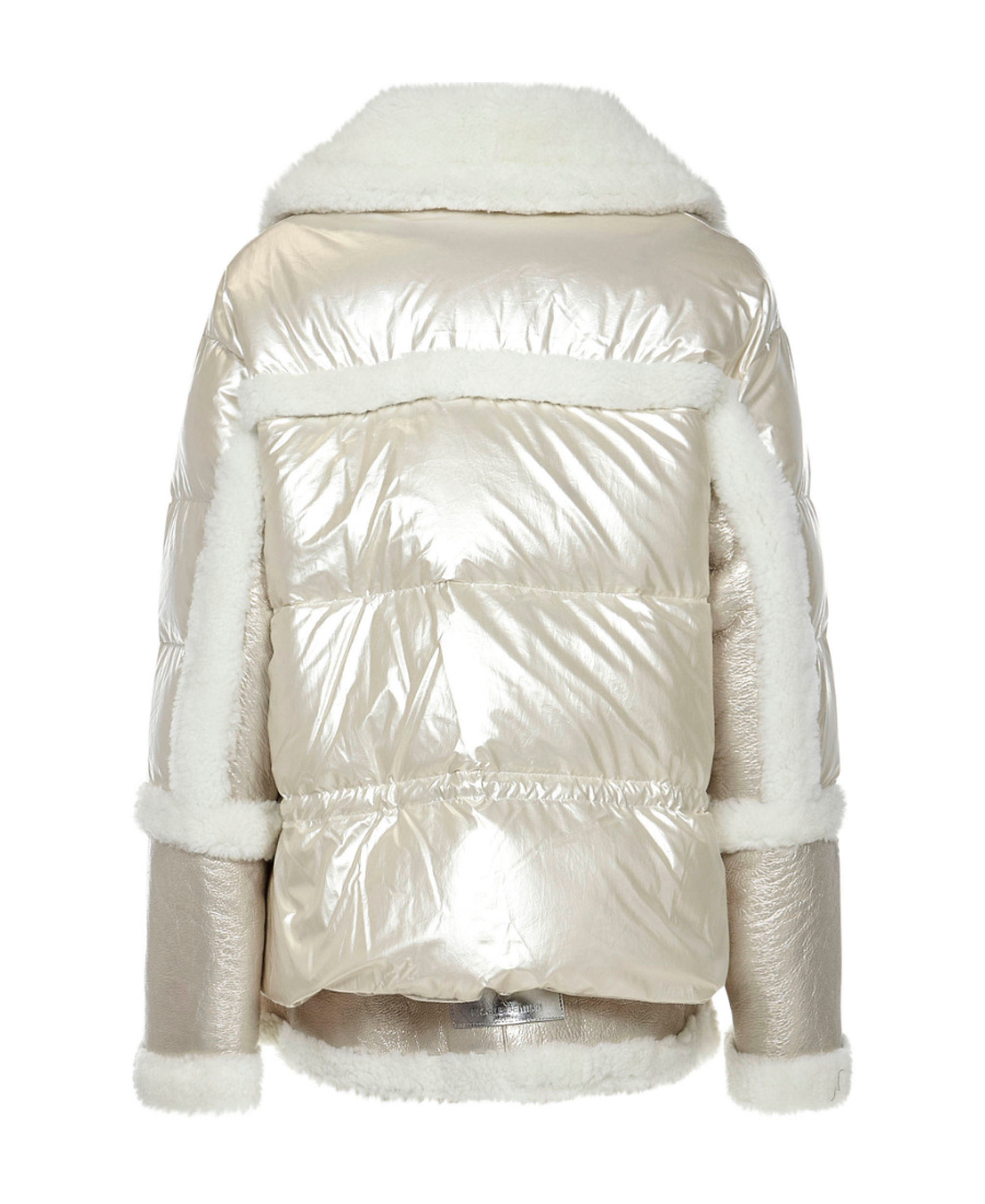 Nicole Benisti Stitched Detail Down Jacket In White
