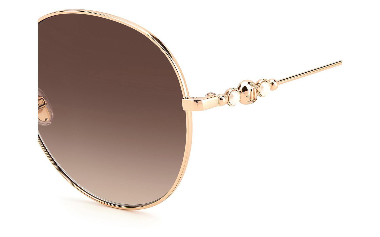 Jimmy Choo Logo Sunglasses In Brown