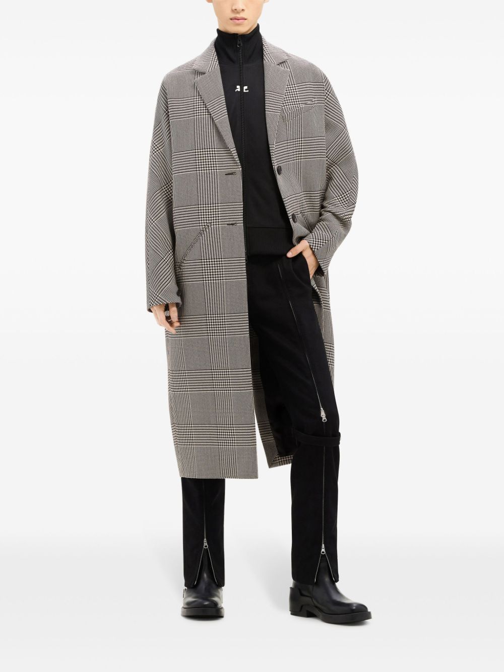 Shop Courrèges Cocoon Coat In Gray