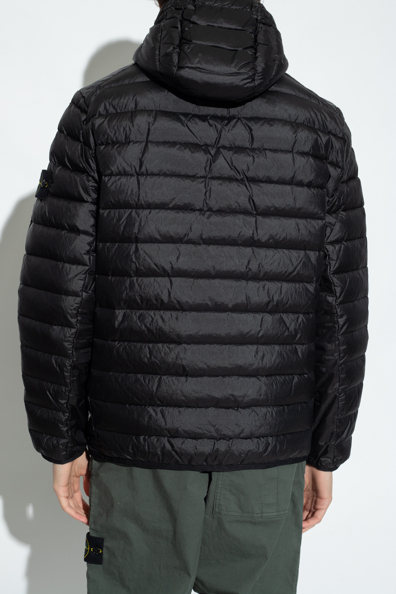Stone Island Compass-patch Puffed Jacket In Black