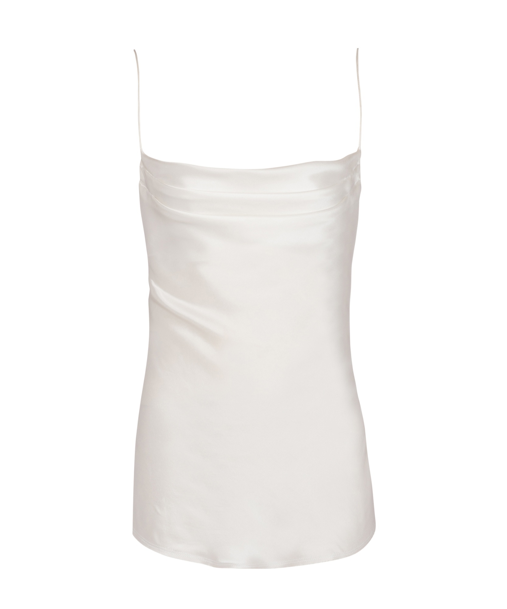 Balmain Draped Satin Top In White