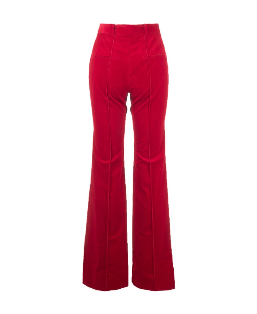 Saint Laurent High-waisted Straight-leg Trousers In Red