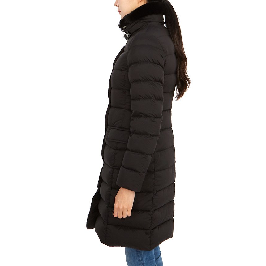 Moorer Vetiver-s3 Padded Down Coat In Black