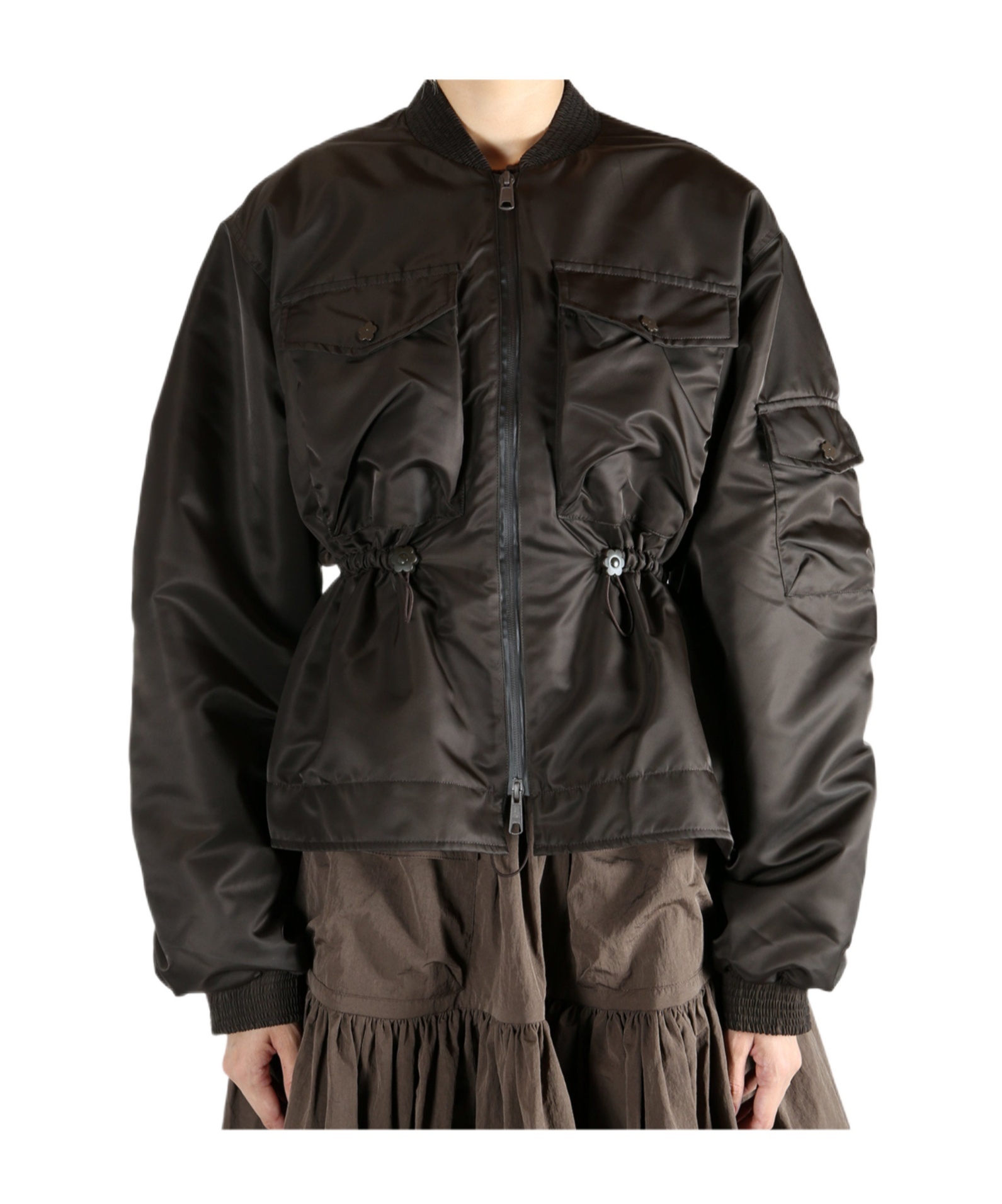Cecilie Bahnsen Long Sleeve Cotton Coat In Brown