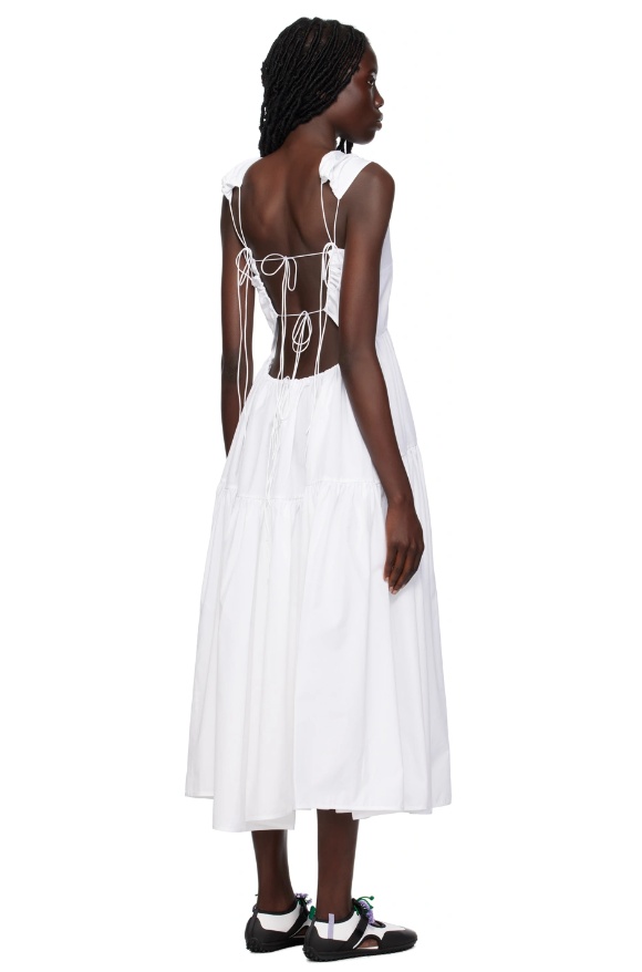Cecilie Bahnsen Round-necked Sleeveless Dress In White