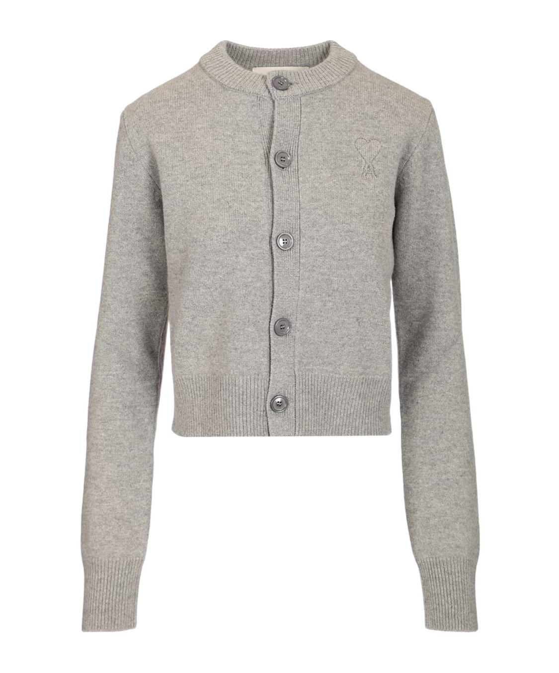 Ami Alexandre Mattiussi Wool Crewneck Sweater Knitwear White In Gray