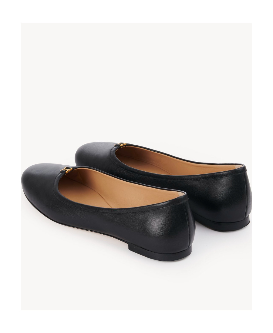 Shop Chloé Marcie Round-toe Ballet Flats In Black