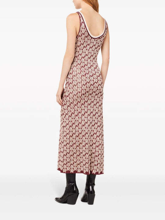 Rabanne Monogram-pattern Scoop-neck Dress In Nude