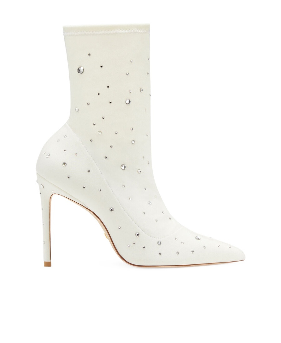 Stuart Weitzman Crystal-embellished 110mm Boots In White