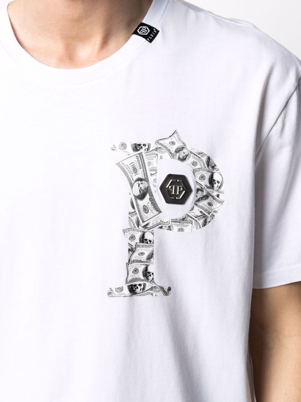 Philipp Plein Logo Pattern Printed T-shirt In White