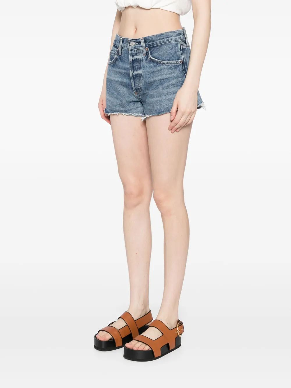 AGOLDE DENIM SHORTS WITH BELT LOOPS