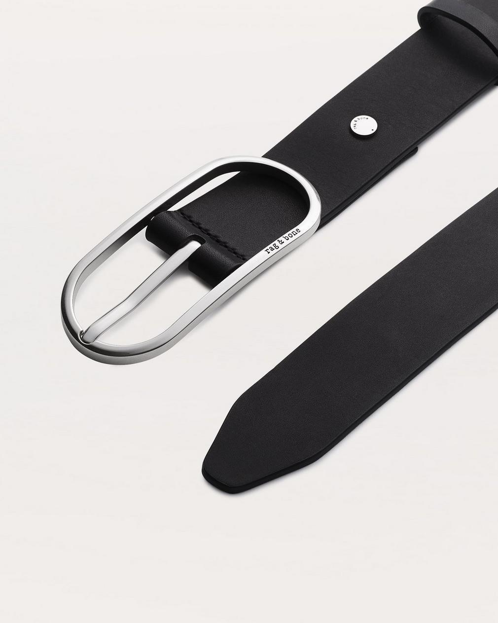 Rag & Bone Rebound Logo Engraved Leather Belt