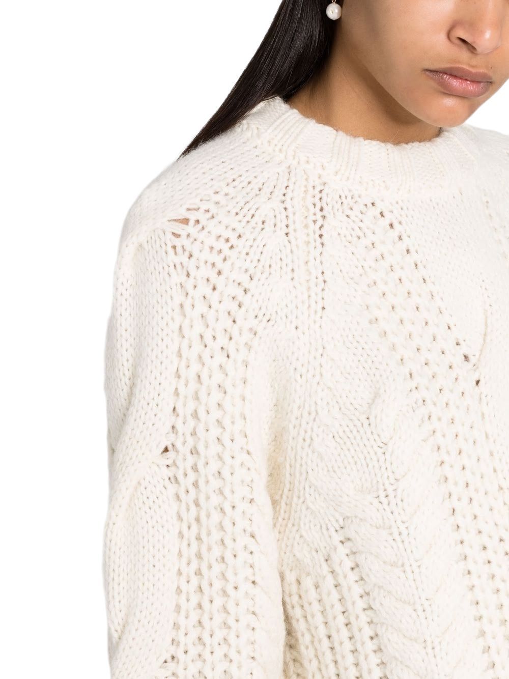 P.a.r.o.s.h Coarse Twisted Knitted Pullover In White