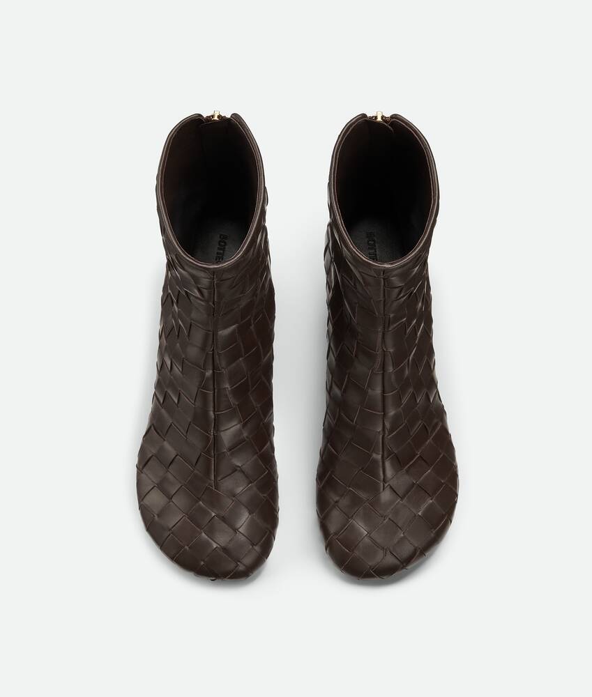 Bottega Veneta Atomic 75 Intrecciato Leather Ankle Boots In Brown